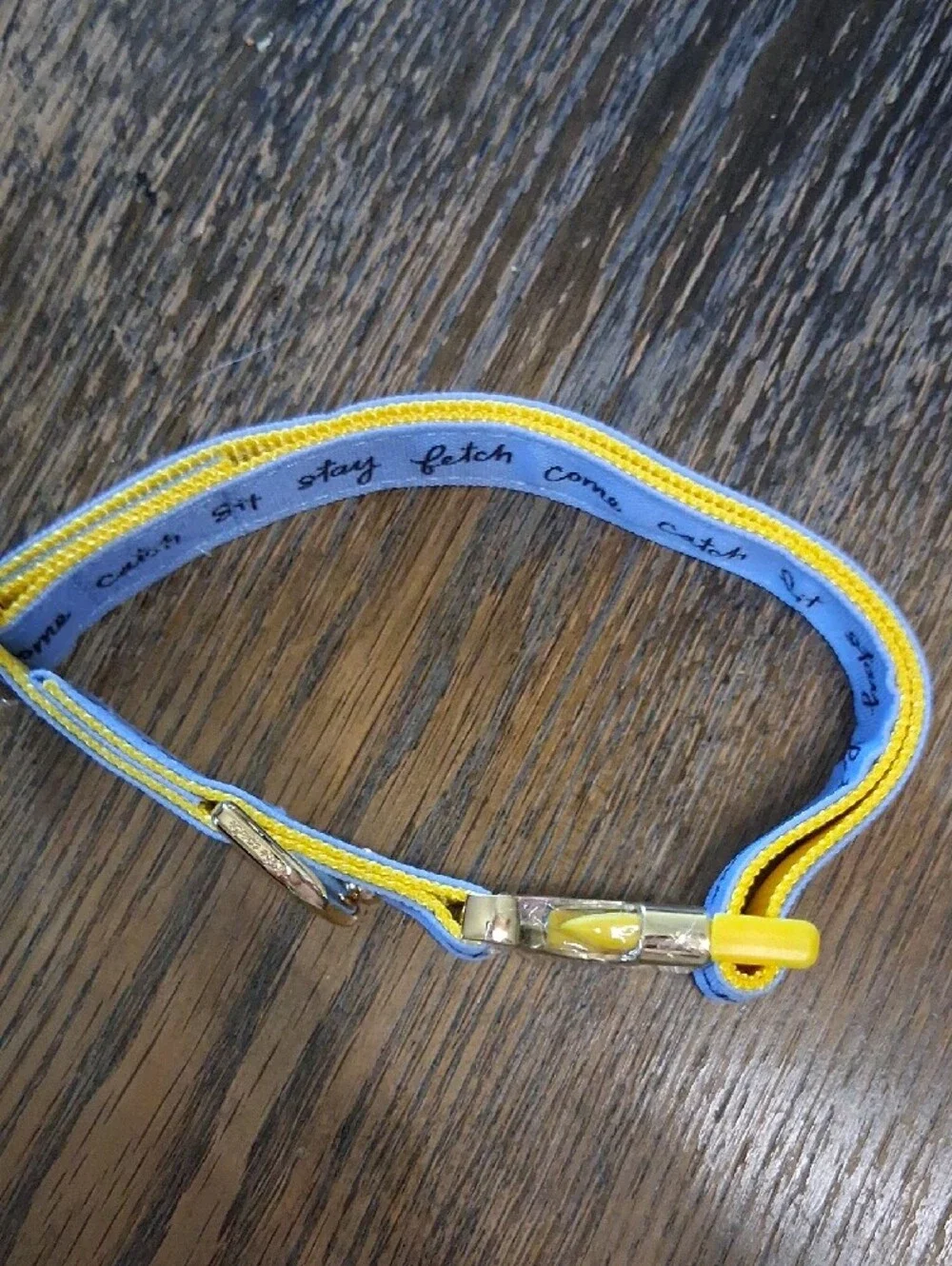 Kate Spade Yellow and Light Blue Dog Collar Size Medium NWOT